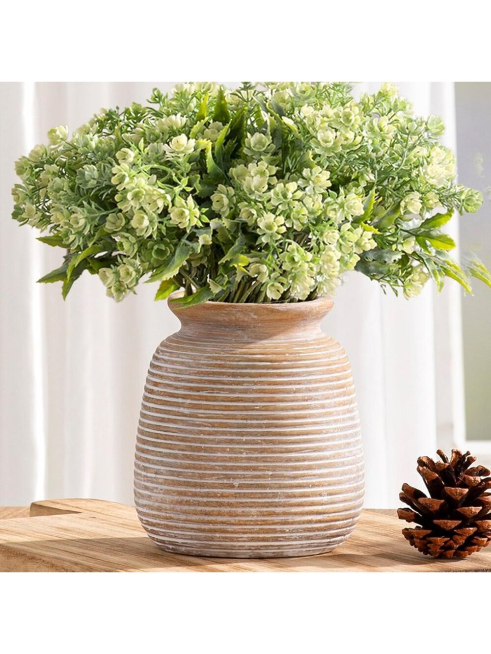6“ Terracotta Ceramic Rustic Flower Farmhouse Vase For Table Living Room Decor